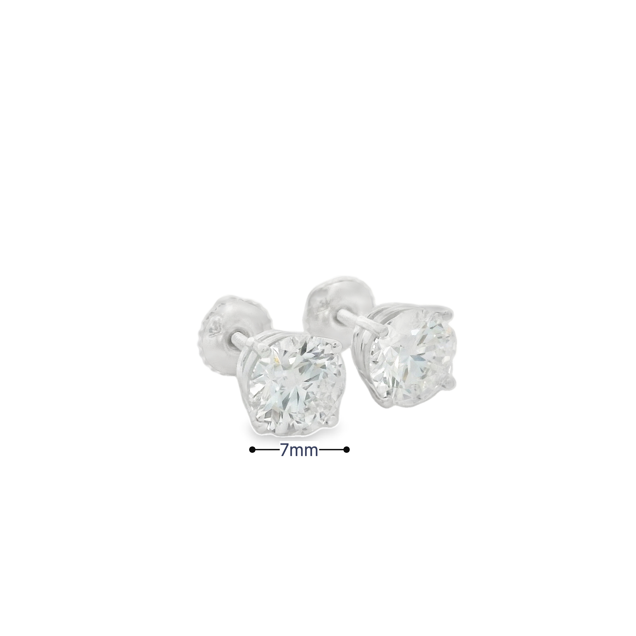 Smiling Rocks 14K Gold Diamonds Stud 2D 3.00CT/2