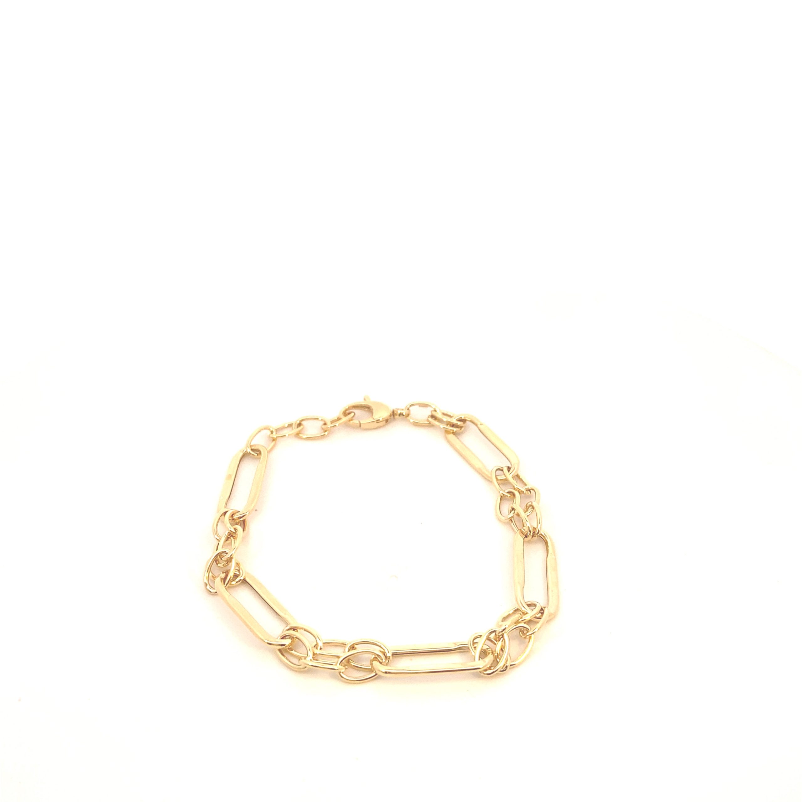 14K Gold Polished Fancy Link Bracelet