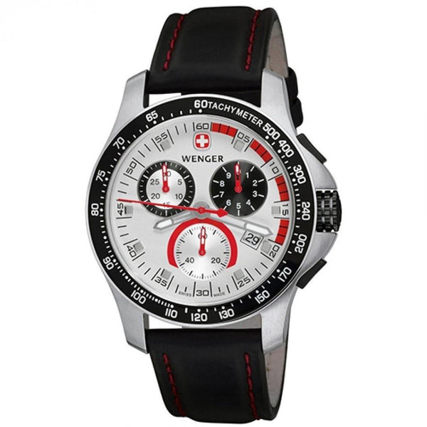 Wenger Men's 70791 Battalion Chronograph Black Leather Watch