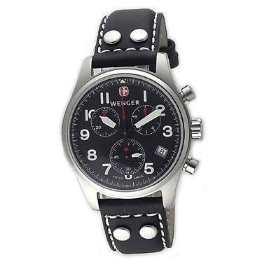 Wenger Men's 70794 Black Leather Watch
