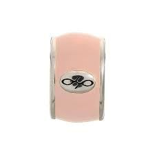 Peach Enamel Charm (Silver/Peach)