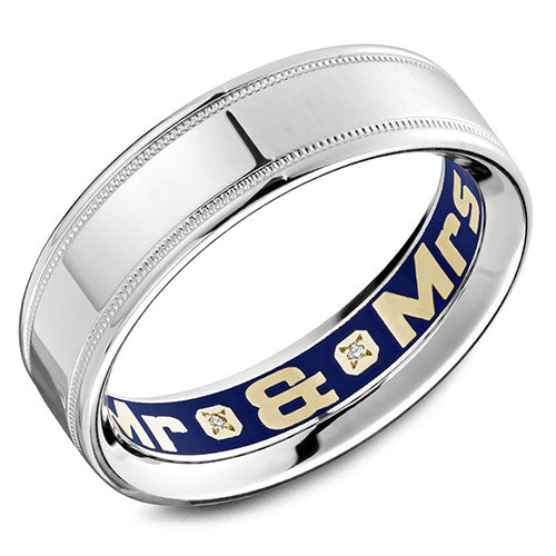 Carlex G4 18k White Gold Men's Diamond Wedding Band - CX4-0010W-S