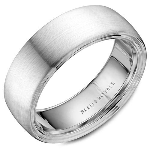 Bleu Royale 14k White Gold Men's Wedding Band - RYL-059W75-M10