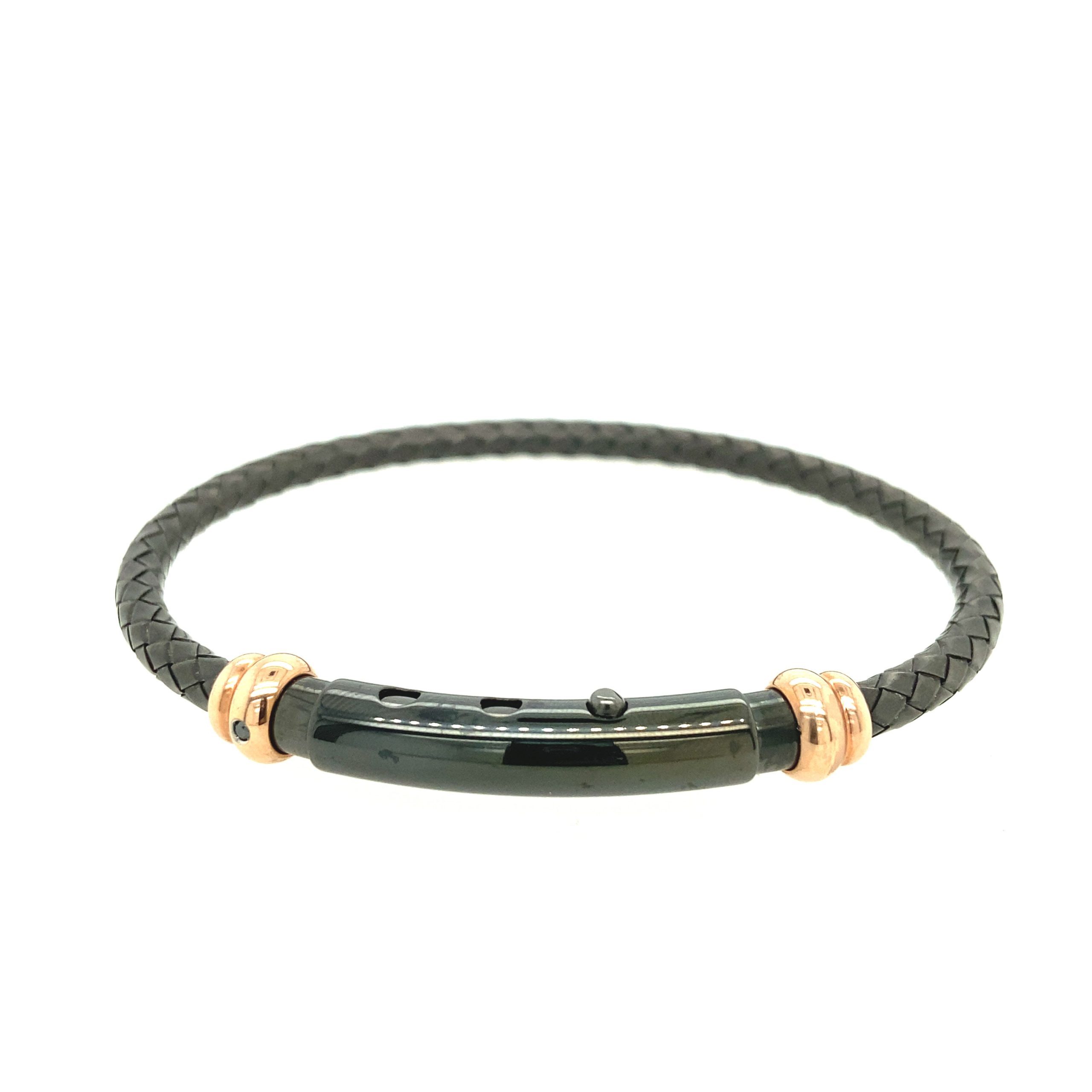Titanium Rope Bangle With Black Polyester Steel
