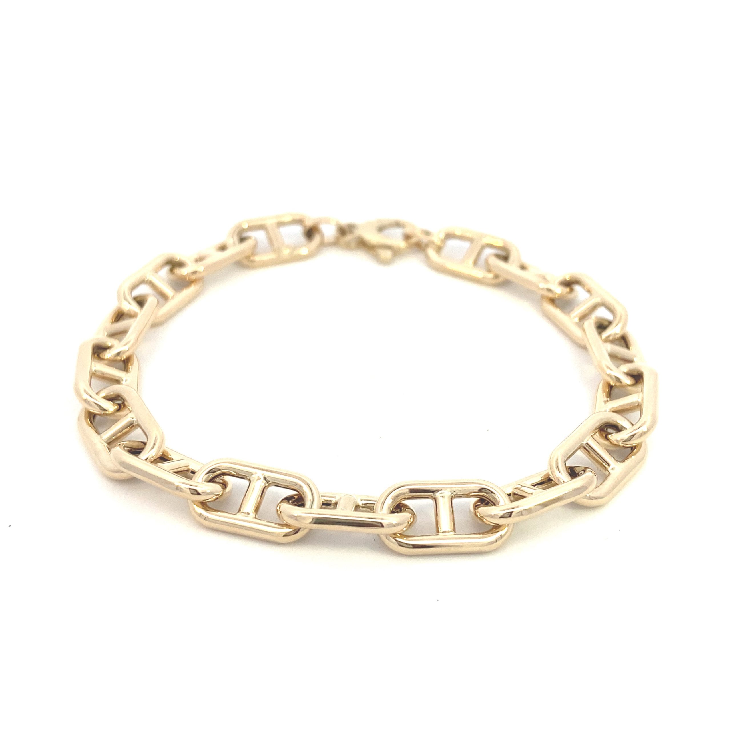 14K Gold Oval Mariner Bracelet