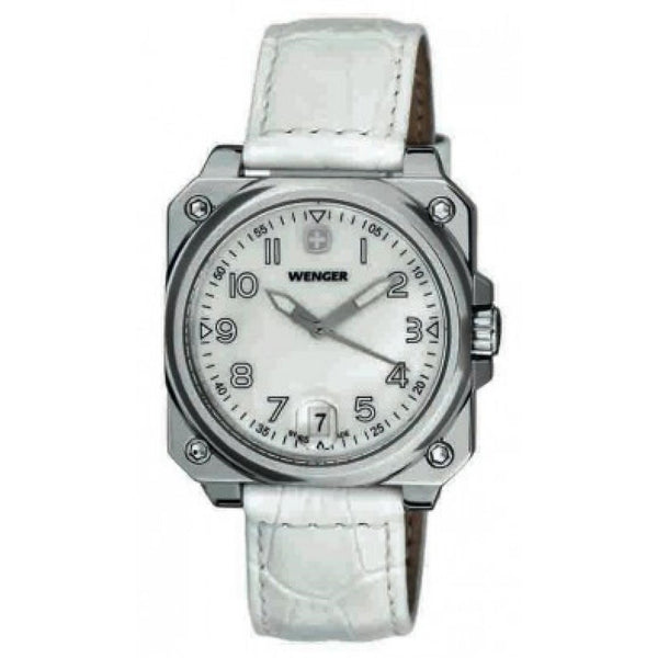 Wenger Women's 72433 AeroGraph Cockpit White Leather Watch