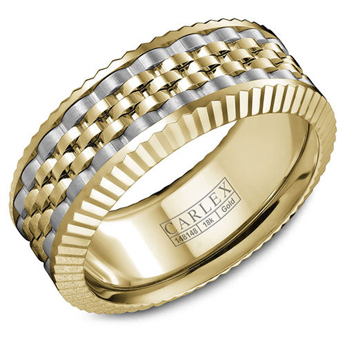 Carlex G3 18k Two Tone Gold Men's Wedding Band - CX3-0023YYWY