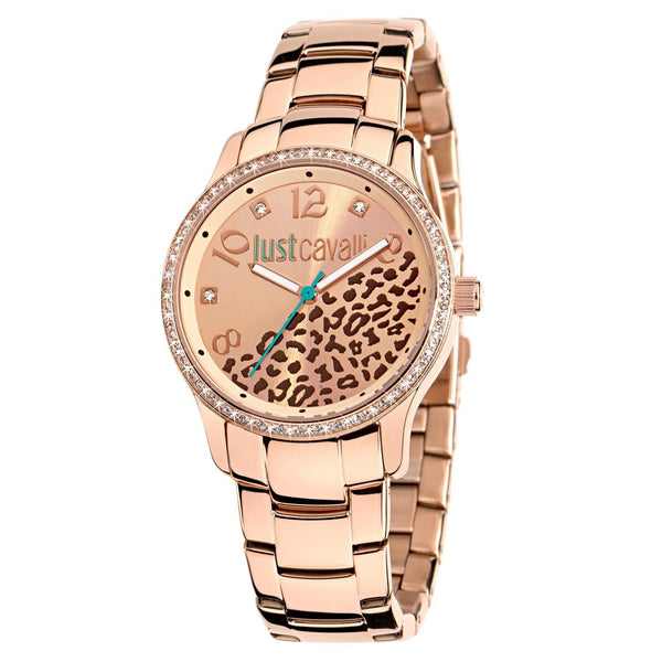 Just Cavalli Women's 7253127510 Huge Crystal Rose Gold-Tone Stainless Steel Watch