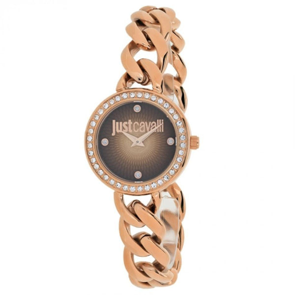 Just Cavalli Women's 7253212501 Chain Crystal Rose Gold-Tone Stainless Steel Watch