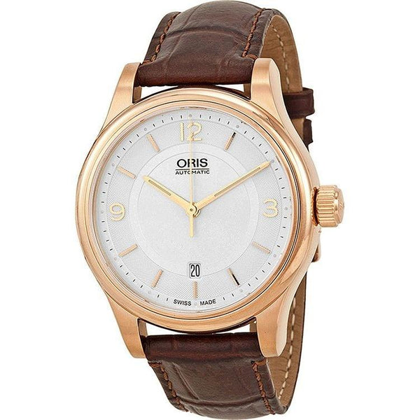 Oris Men's 73375944831LS Classic Date Brown Leather Watch