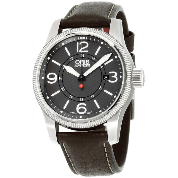 Oris Men's 73376294063LSBRN Big Crown Brown Leather Watch