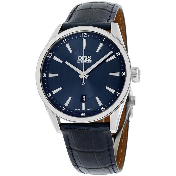 Oris Men's 73376424035LS Artix Blue Leather Watch