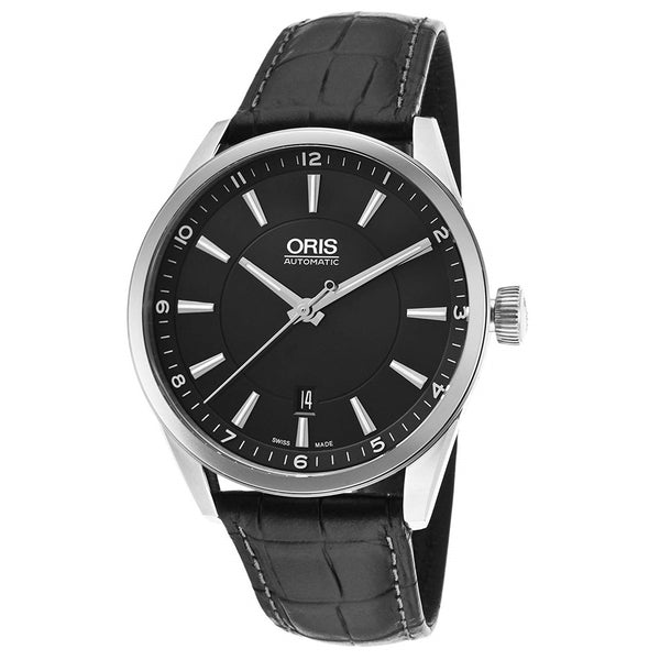 Oris Men's 73376424054LS Artix Black Leather Watch