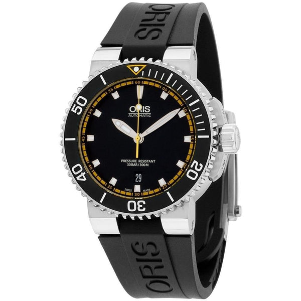 Oris Men's 73376534127RS Aquis Black Silicone Watch