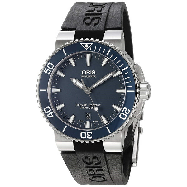 Oris Men's 73376534155RS Aquis Black Rubber Watch