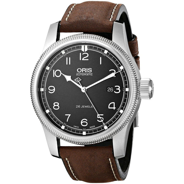 Oris Men's 73376694084LS Big Crown Brown Leather Watch