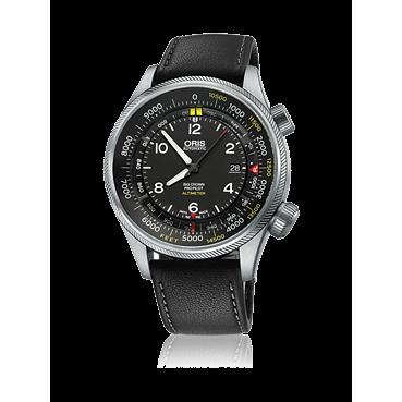 Oris Men's 73377054134LSBLK Big Crown ProPilot Black Leather Watch