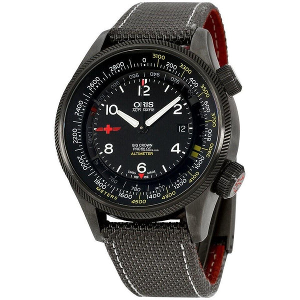 Oris Men's 73377054264TSGRY Big Crown ProPilot Altimeter Grey Canvas Watch