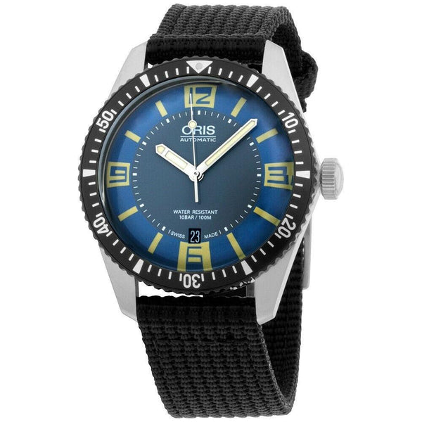 Oris Men's 73377074065TSBLK Divers Black Canvas Watch