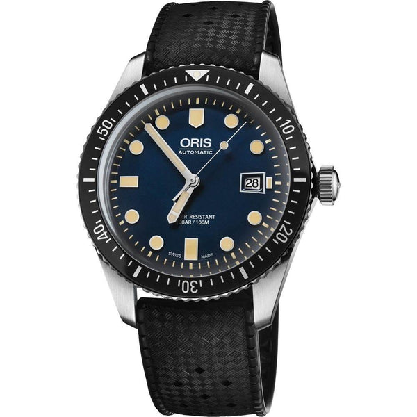 Oris Men's 73377204055RSBLK Divers Sixty-Five Black Silicone Watch