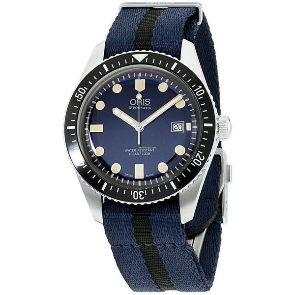Oris Men's 73377204055TSBLUEBLK Divers Two-Tone Nylon Watch