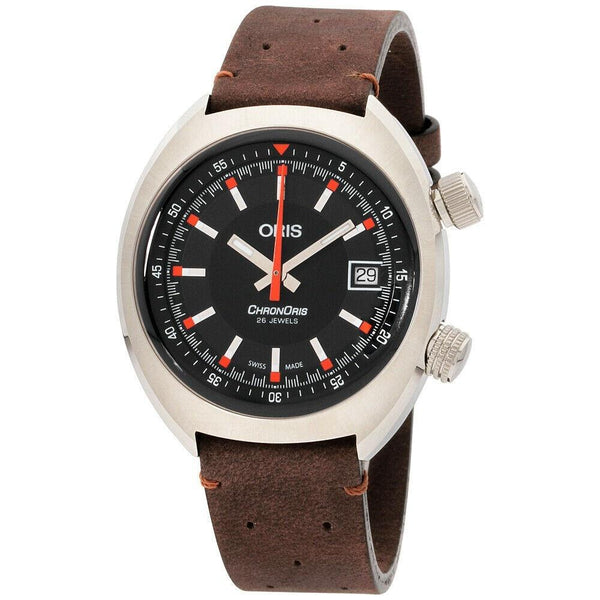 Oris Men's 73377374054LS Chronoris Brown Leather Watch