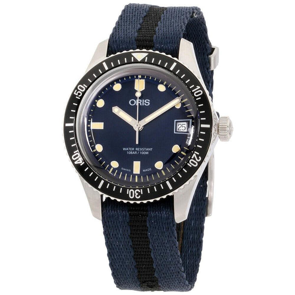 Oris Men's 73377474055TS Divers Sixty-Five Two-Tone Canvas Watch