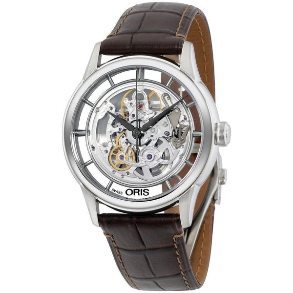Oris Men's 73476844051LS Artelier Brown Leather Watch