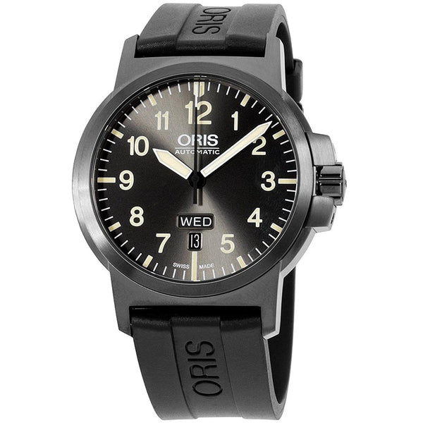 Oris Men's 73576414263RS BC3 Black Silicone Watch