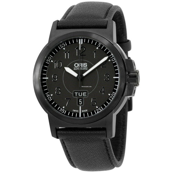 Oris Men's 73576414764LS BC3 Black Leather Watch