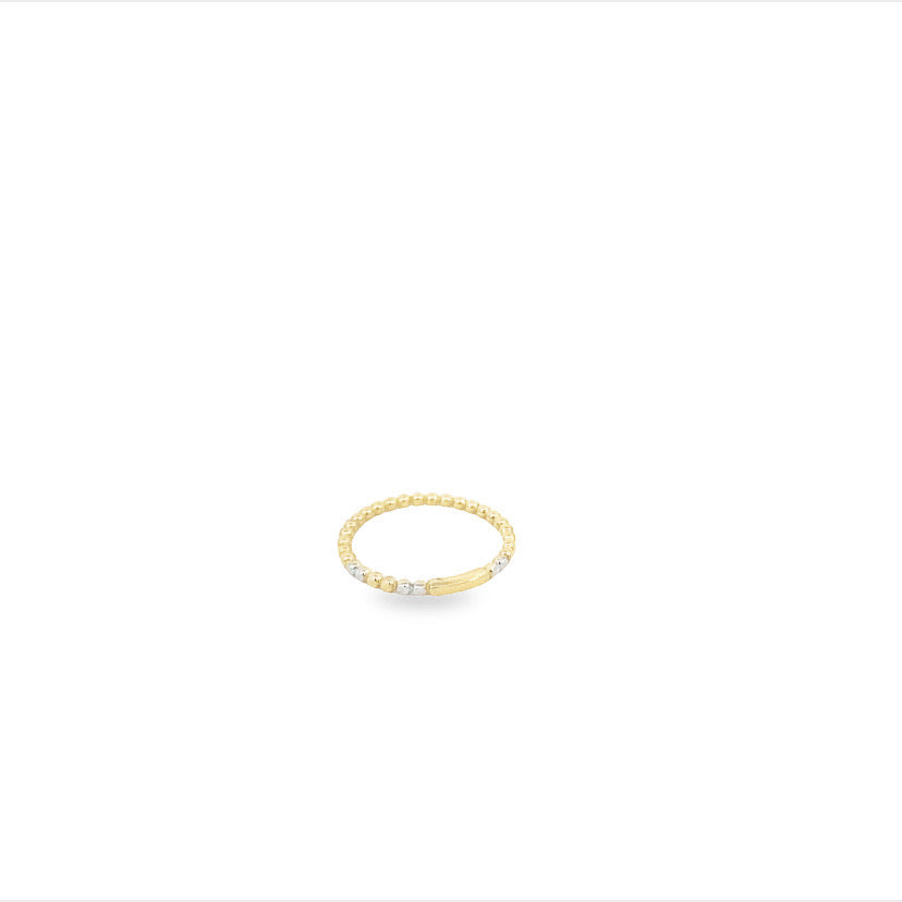 14K Gold 2-T Dots Ring