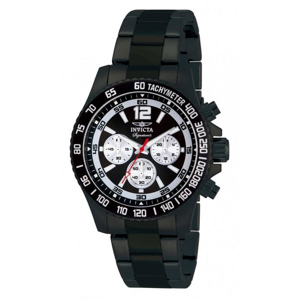 Invicta Men's 7413 Signature Chronograph Black Stainless Steel Watch