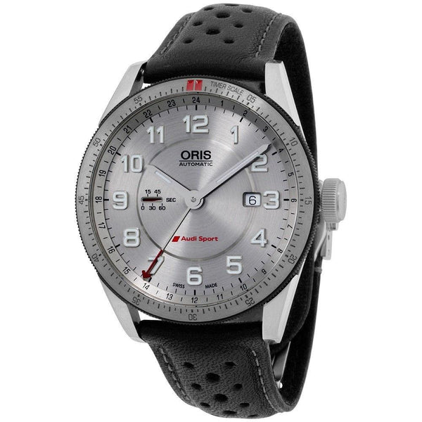 Oris Men's 74777014461LS Audi Sport Black Leather Watch
