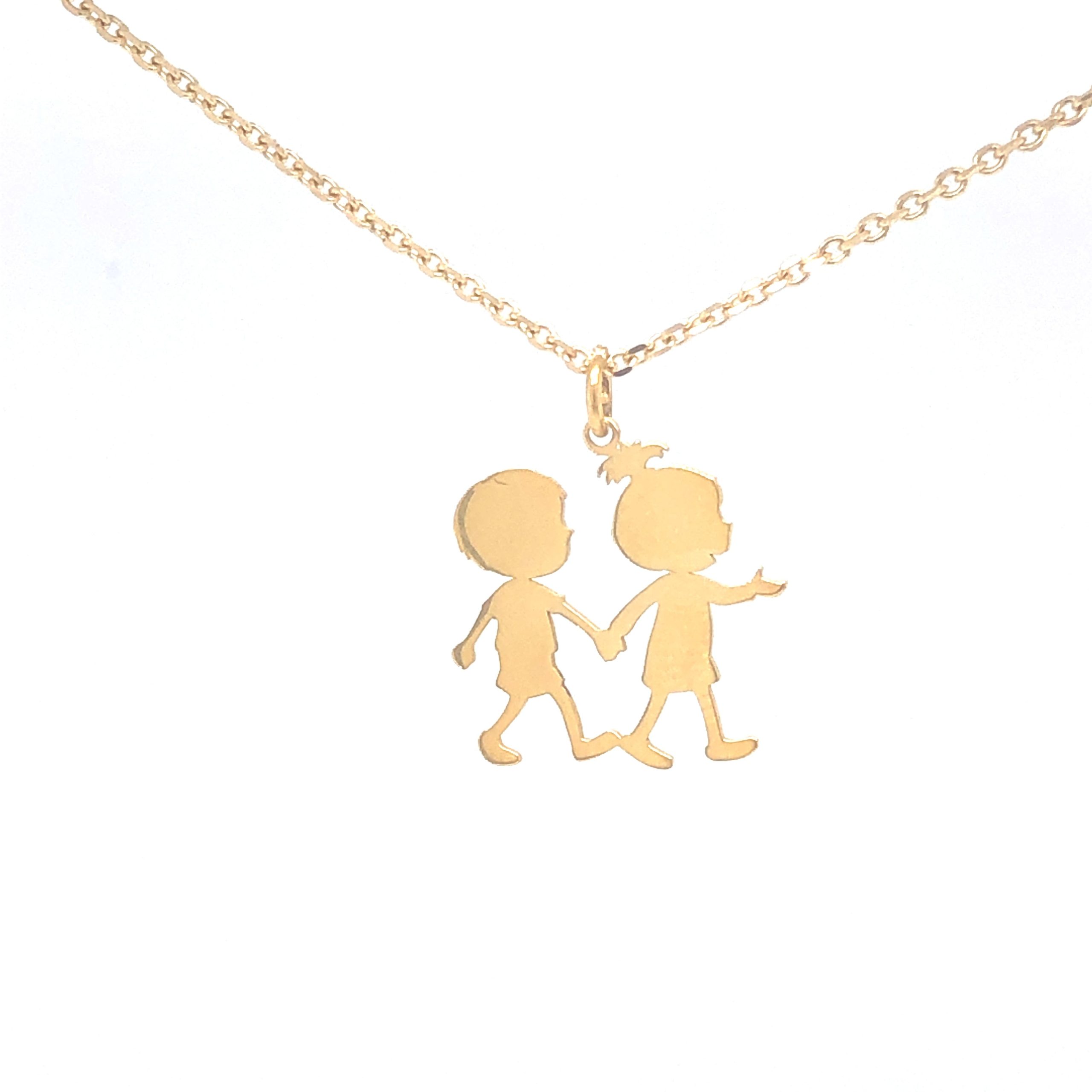 14K Small Boy and Girl Pendant Custom