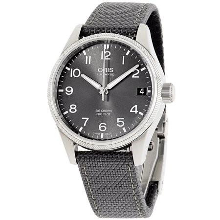 Oris Men's 75176974063TSGRY Big Crown ProPilot Grey Nylon Watch