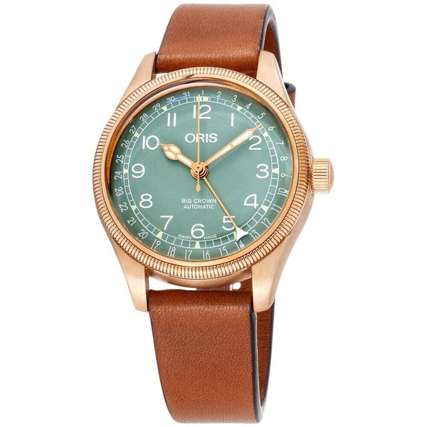 Oris Women's 75477493167LS Big Crown Brown Leather Watch