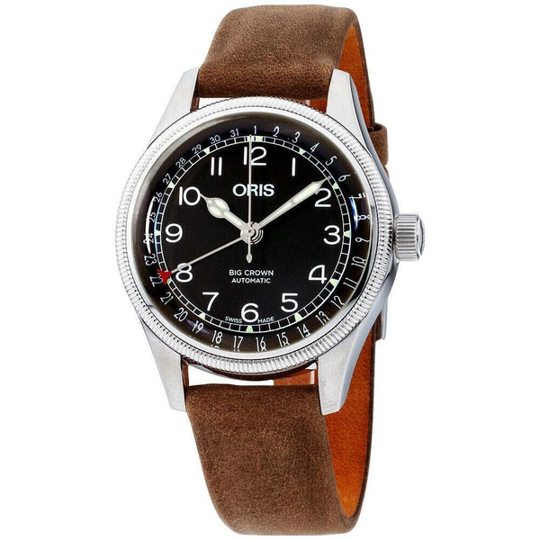 Oris Women's 75477494064LS Big Crown Brown Leather Watch