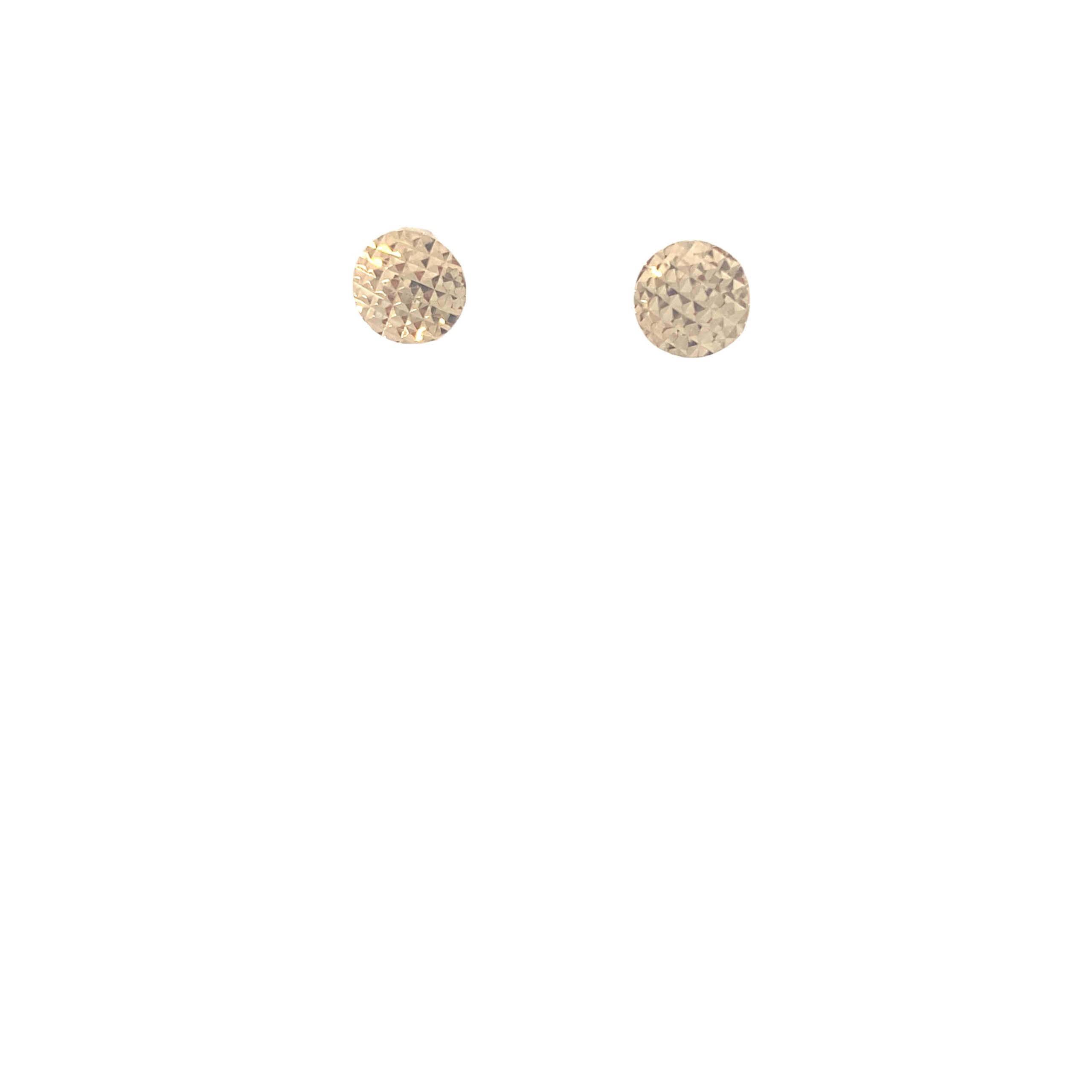 14k Gold Faceted Dots Studs Earrings