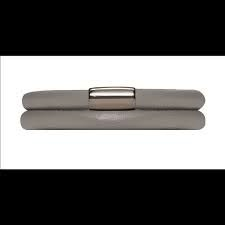 Pearl Double Wrap Metallic Leather Bracelet (Silver)