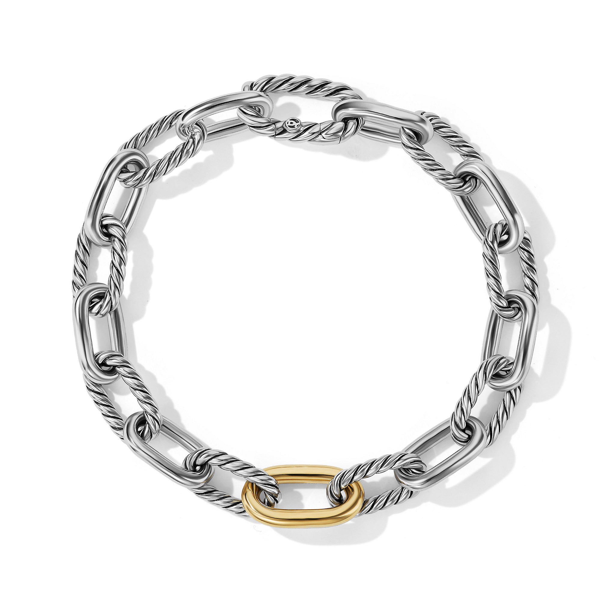 DY Madison® Chain Bracelet in Sterling Silver with 18K Yellow Gold, 8.5mm