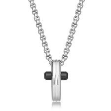 Crux Cross Necklace (Silver-Black)