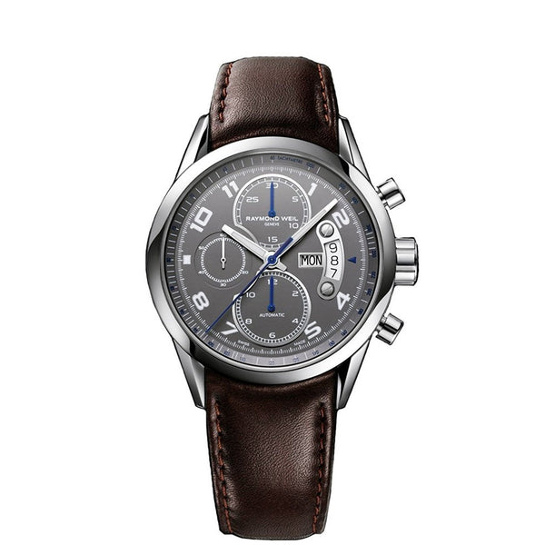 Raymond Weil Men's 7730-STC-05600 Freelancer Chronograph Automatic Brown Leather Watch