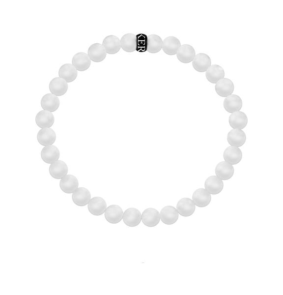 White Matte Agate Stones Pendant Bracelet