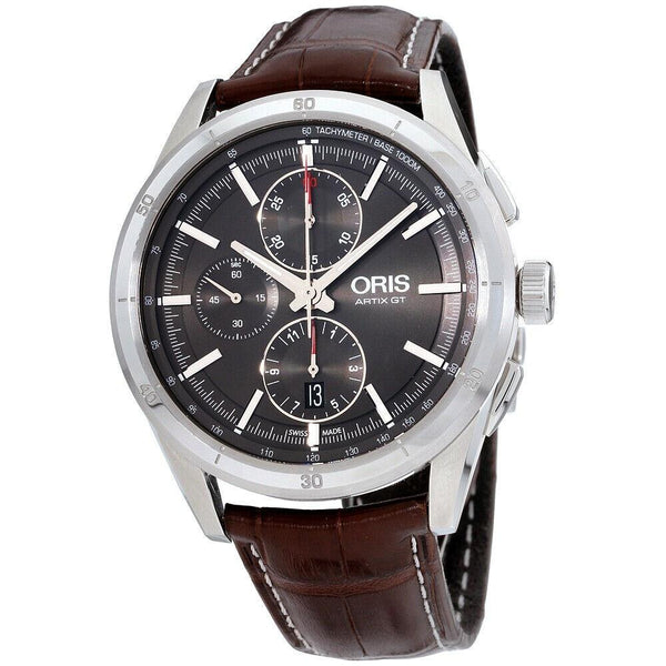 Oris Men's 77477504153LSBRN Artix GT Chronograph Brown Leather Watch