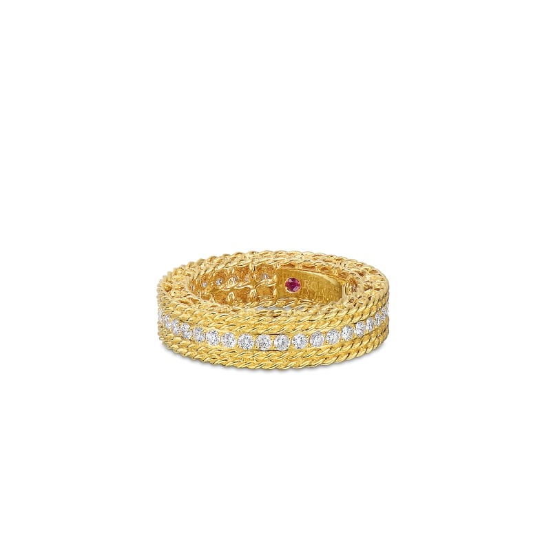 ROBERTO COIN 18KT GOLD ROUND DIAMOND RING FROM THE PRINCESS