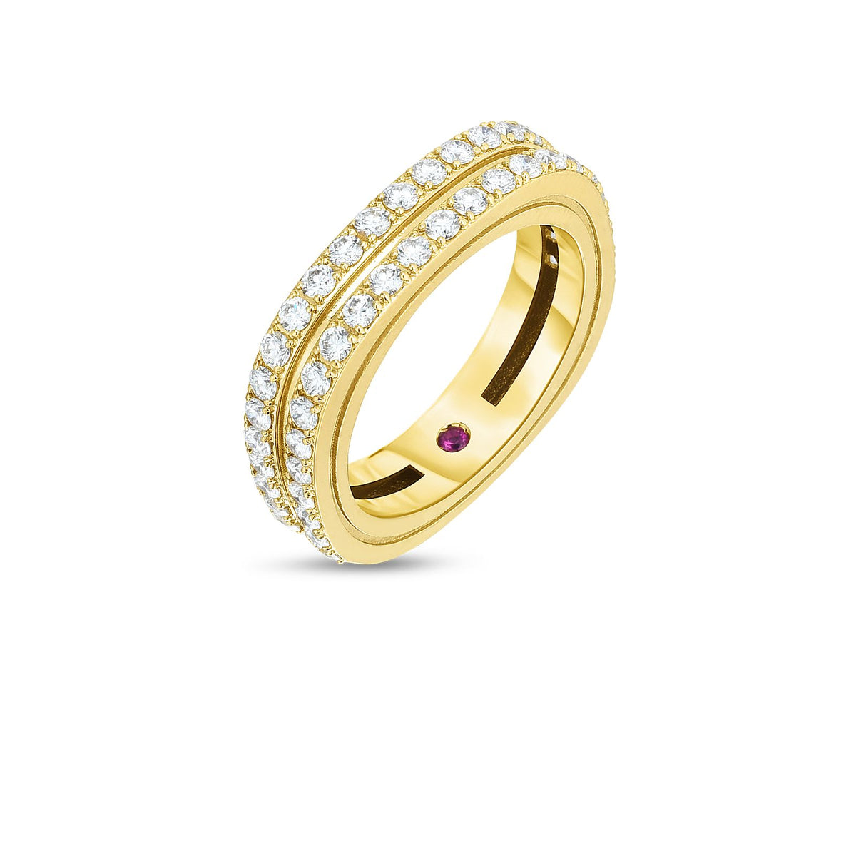 ROBERTO COIN 18KY PORTOFINO 2 ROW DIA .98CT RING