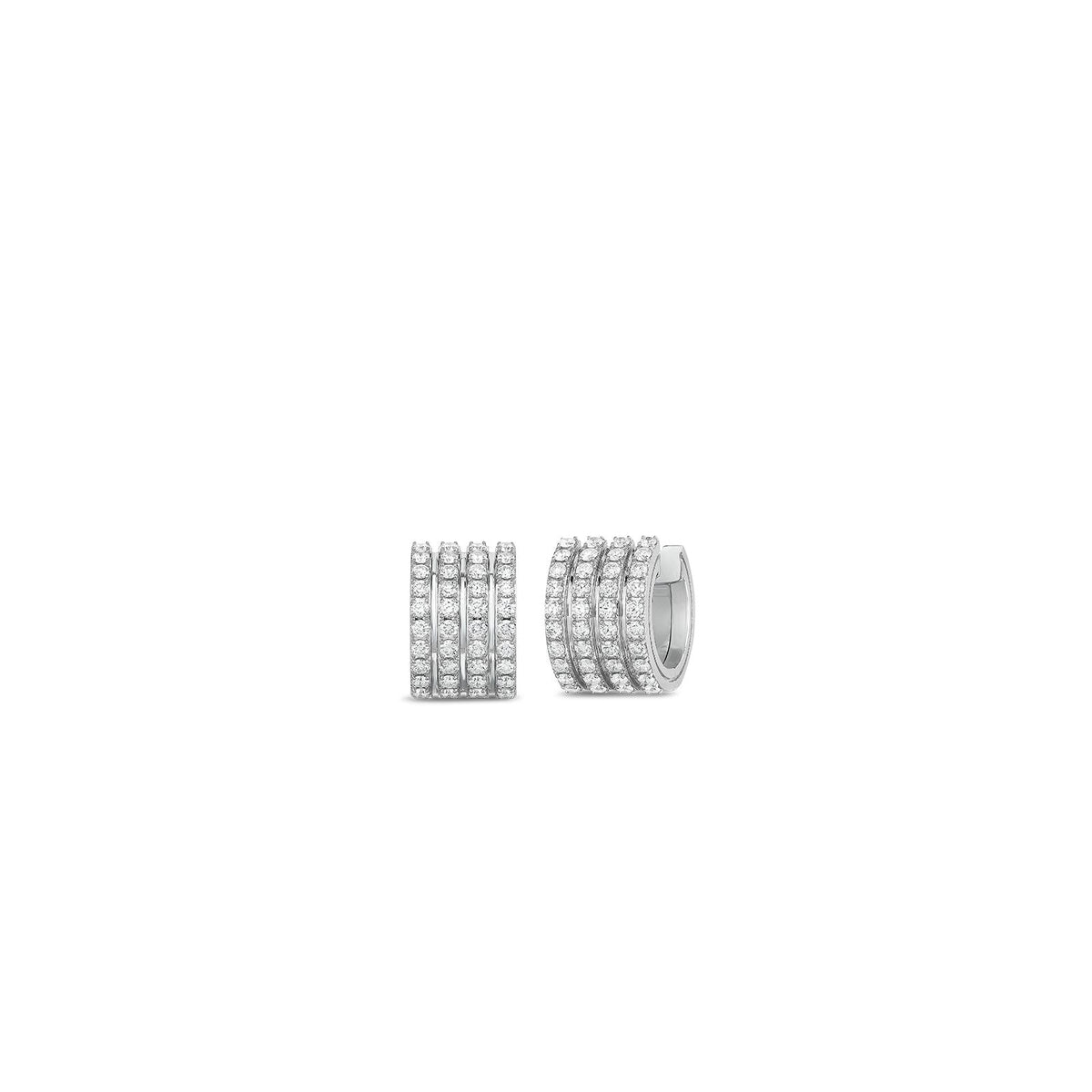 ROBERTO COIN 18KW PORTOFINO 4ROW DIA 1.65CT EARRINGS