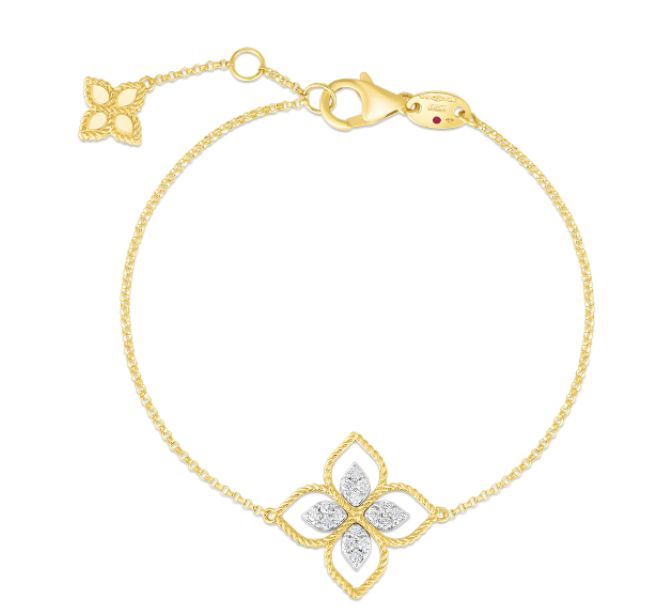 ROBERTO COIN PRIN FLOWER .16CT DIA BRACELET