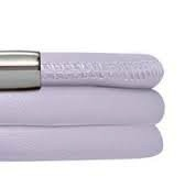 Lavender Triple Wrap Leather Bracelet (Silver/Lavender)