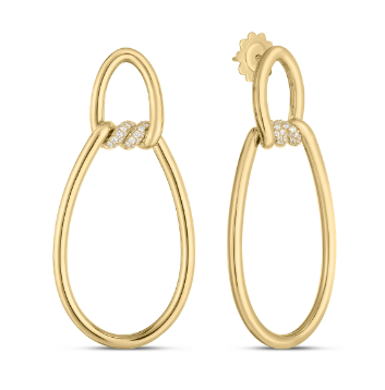18K YELLOW CIALOMA DIAMOND ACCENT OVAL DOORKNOCKER EARRINGS